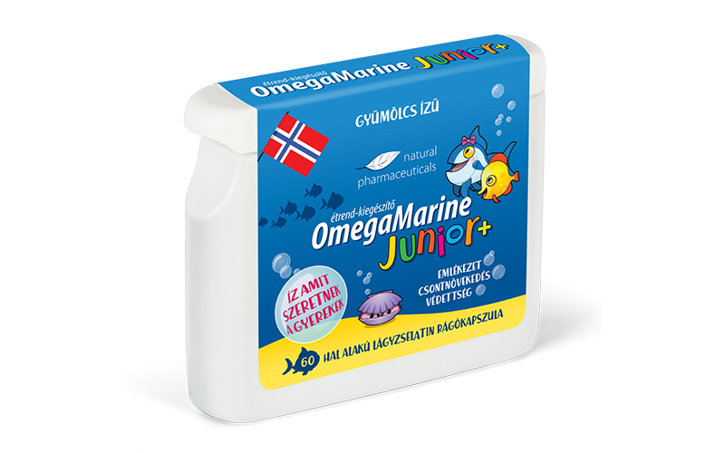 Natural Pharmaceuticals OmegaMarine Junior havi OmegaMarine Junior készlet.