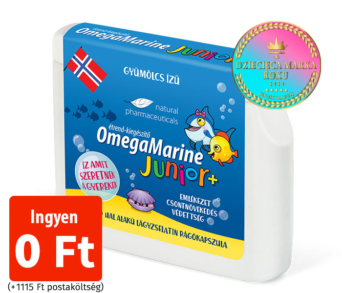 Natural Pharmaceuticals OmegaMarine Junior Egy hónapra elegendő OmegaMarine Junior ingyen.